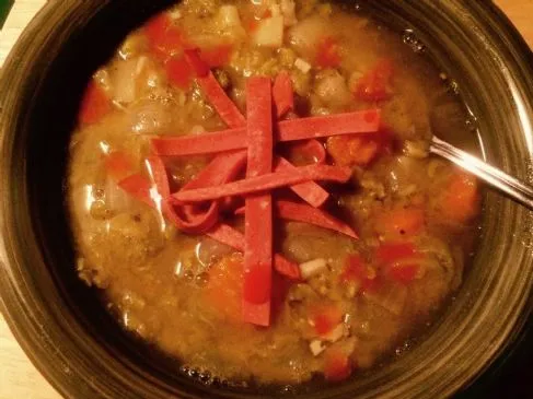 Herzhafte Erbsensuppe (Vegan, kalorienarm, fettarm)