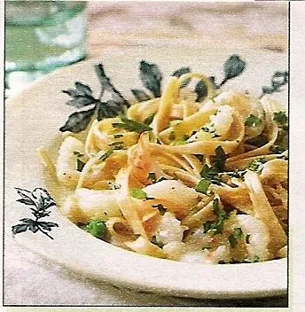 Fettuccine Alfredo mit Garnelen