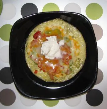 Mexikanische Frühstücks-Pizza (angepasst von Hungry Girl)