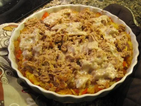 Spaghetti-Kürbis-Hash-Browns mit Thunfisch-Melt