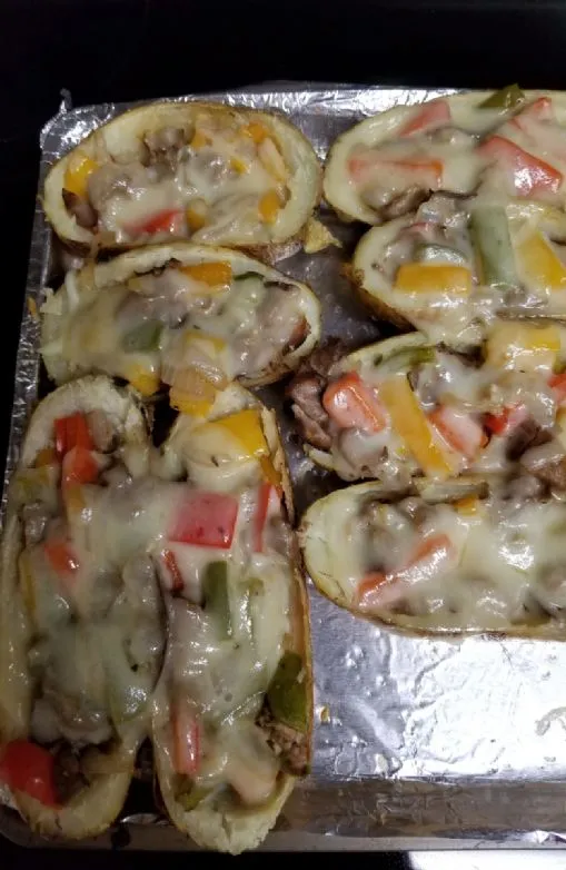 Cheese Steak Kartoffelschalen