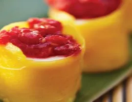 Vegetarische Zeiten: Mit Mango umwickelte Bananen