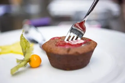 Fettarmer Schokoladenkuchen für eine Portion