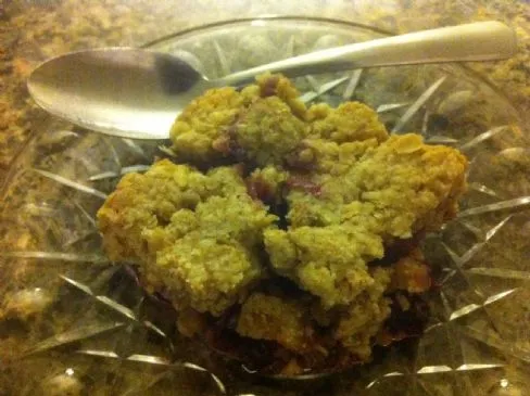 Crumble (Blaubeeren, Pfirsich und Apfel)