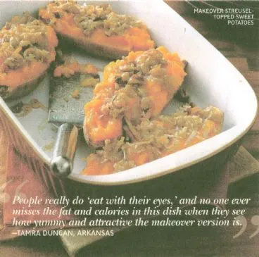 Süßkartoffeln, Überarbeitet mit Streusel-Topping