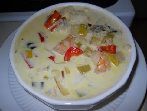 Fischsuppe mit Safran und Sahne