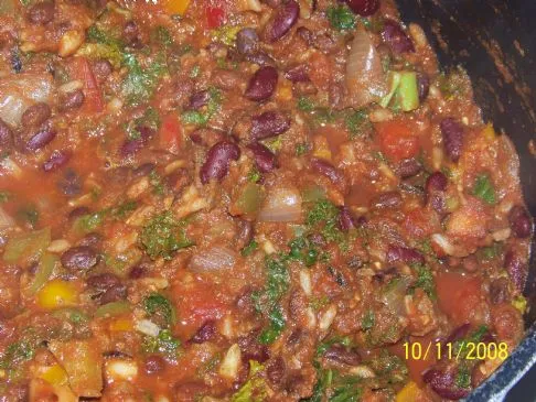 Grünkohl & schwarze Sojabohnen Chili