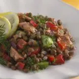 Linsensalat mit Lachs