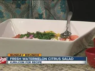 Frischer Wassermelonen-Zitrussalat