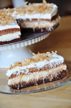 Brownie-Boden mit Kokos-Schokoladencreme