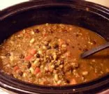 Schwarz-Weiß-Chili (vegetarisch), im Slow Cooker