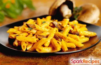 Nudeln mit Kürbis, Butternusskürbis und Ziegenkäse