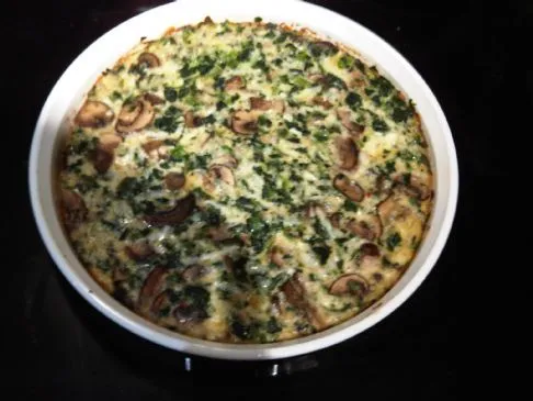 Kruste-loser Spinat-Pilz-Quiche
