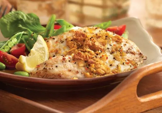 Knuspriger gebackener Fisch