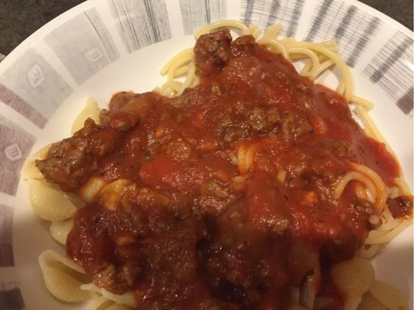 Spaghetti-Sauce mit 80/20 Putenhackfleisch 1/2 Tasse Portion