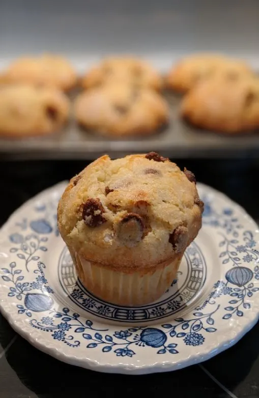 Dekadente Muffins im Bäckerei-Stil mit Schokoladenstückchen