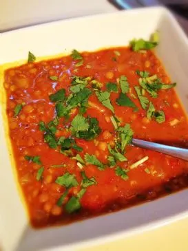 Veganer Kokos-Curry-Rote-Linsen-Eintopf