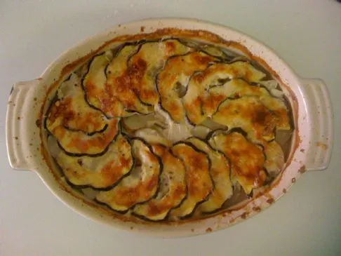 Eichelkürbis- und Kartoffelgratin