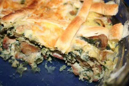 Pilz-Spinat-Quiche