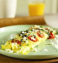 Spinat-Tomaten-Feta-Omelette
