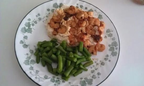 Garnelen und Käse-Grits