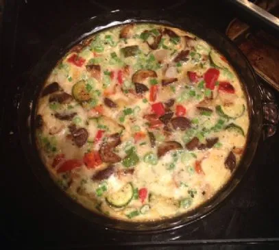 Röstgemüse- und Speckfrittata