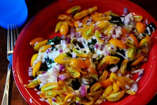 Portabella-Pilzkappen mit Tomaten