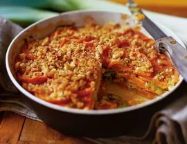 GEBAKENER PORREE- UND KARTOFFELGRATIN