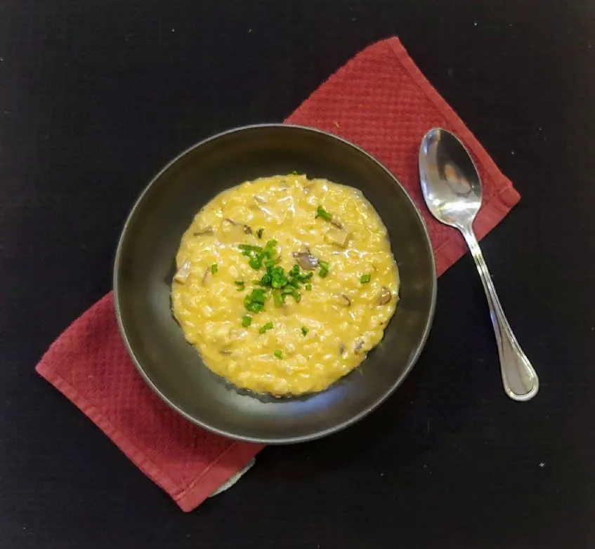Risotto mit Pilzen und Garnelen