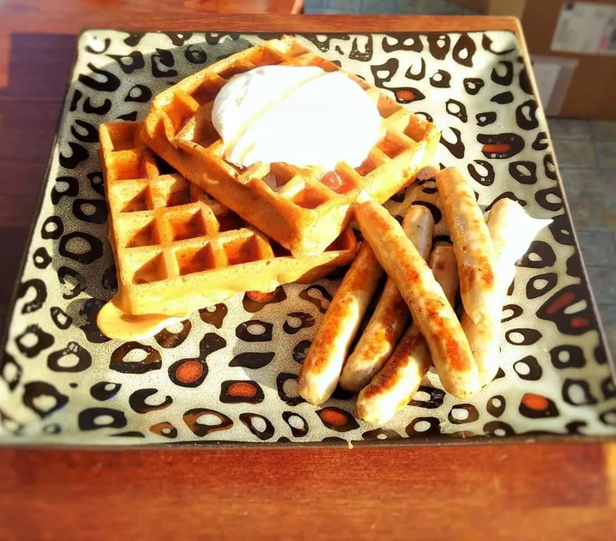 Kürbiswaffeln - eine Portion entspricht einer Waffel