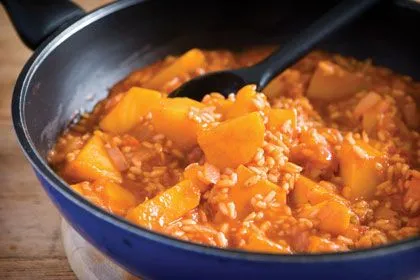 Risotto mit Butternusskürbis und Tomaten