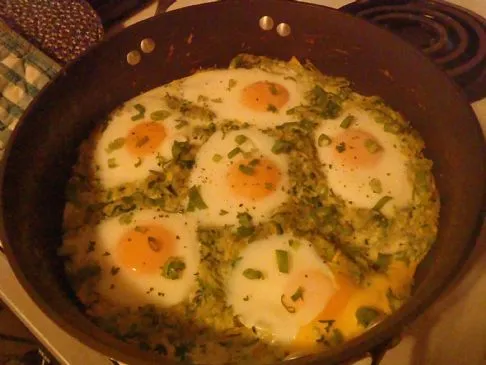 Eier aus der Pfanne mit Kürbis