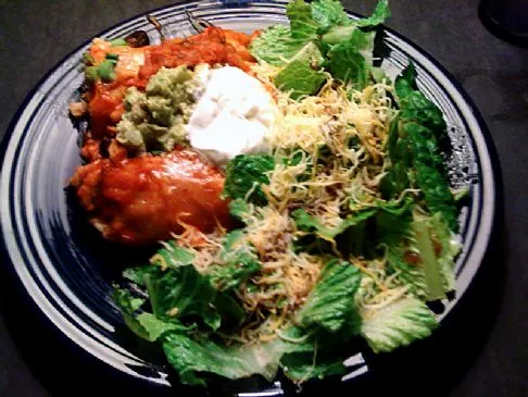 Hähnchen-Enchiladas mit roter Sauce