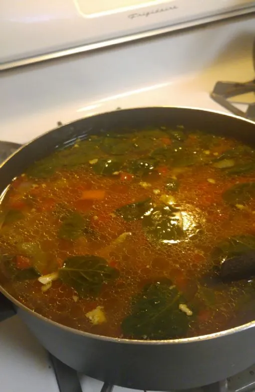 Scharfe Hühnchen-Gemüsesuppe