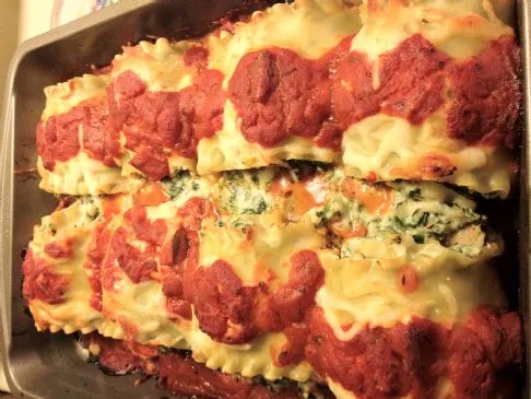 Auberginen-Spinat-Lasagne-Röllchen