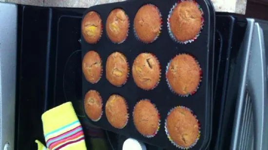 Vegane Pfirsich-Brauner-Zucker-Muffins