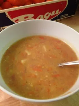 Gelbe Spalterbsensuppe mit Landham