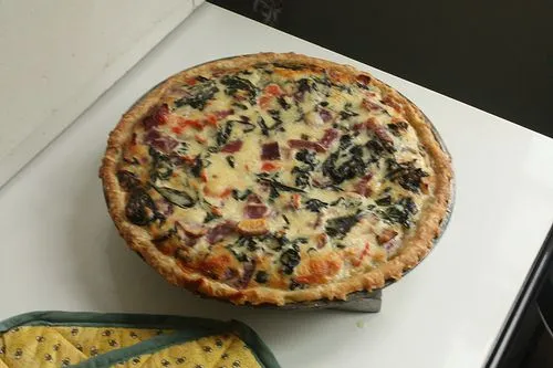Spinat- und Lachs-Quiche