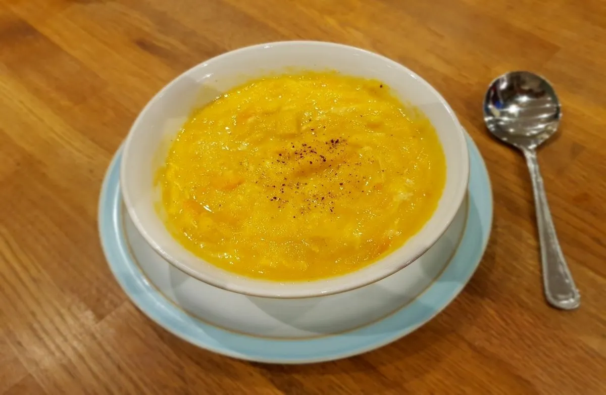 Zerfledderte Hühner- und Gemüsesuppe