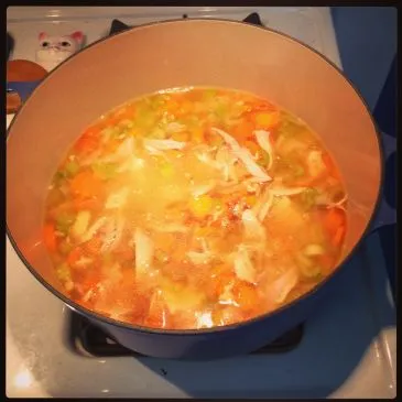 Hausgemachte schnelle Hühnersuppe