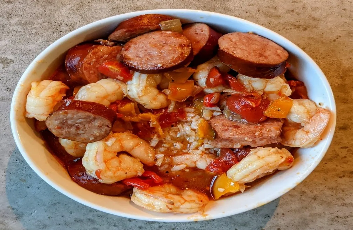 Gumbo mit Garnelen und Wurst