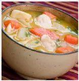 Hühnchen- und Gerstensuppe