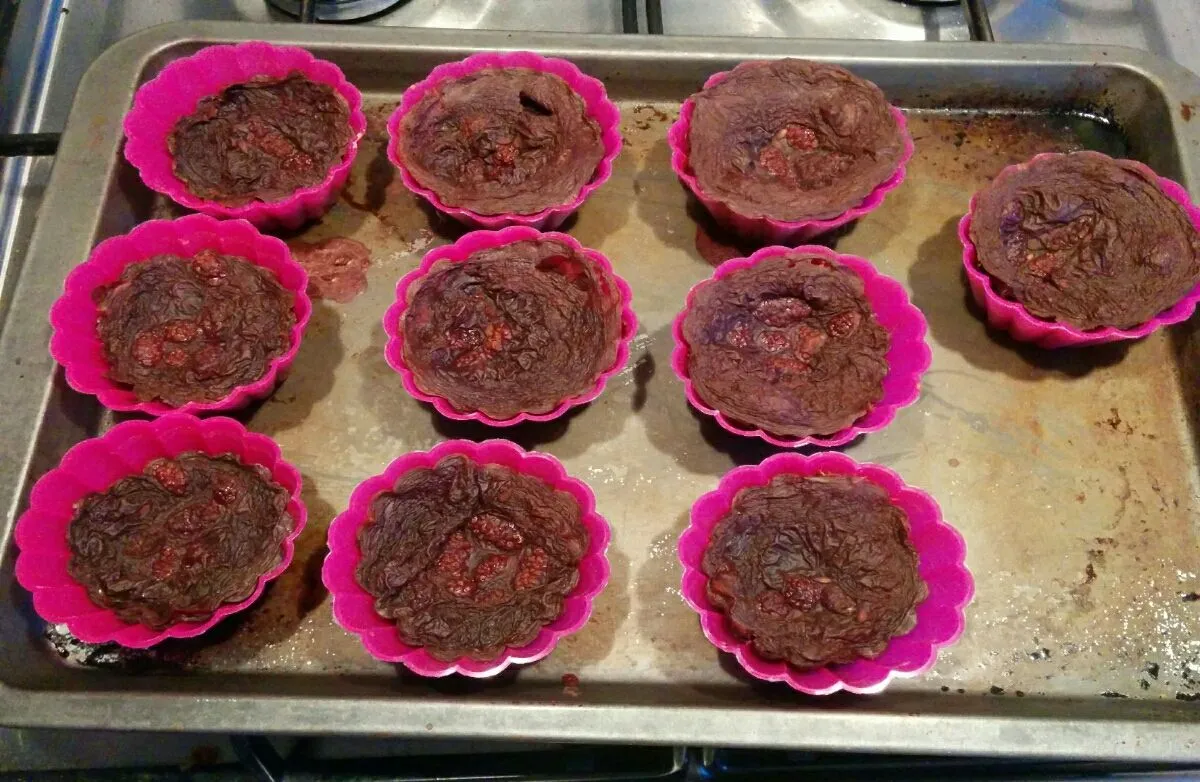 Maulbeer- und Leinsamen-Hafer-Mini-Küchlein