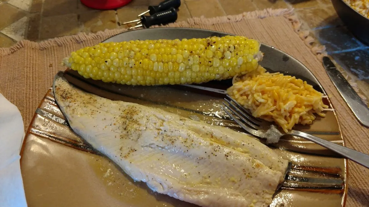 Gegrillte Regenbogenforelle