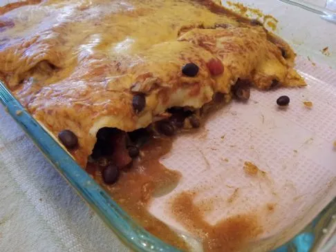 Schwarze Bohnen-Hähnchen-Enchilada-Auflauf