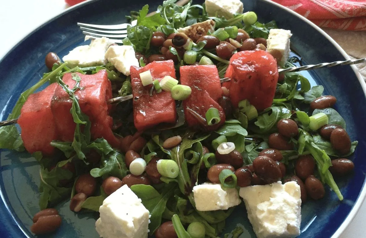 Mediterrane Wassermelonen-Spieße