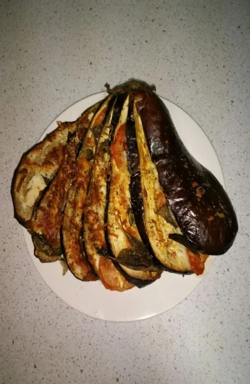 Geröstete mediterrane Auberginen-Fans