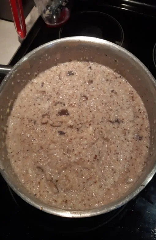 Geröstete Blumenkohl- und Pilzsuppe