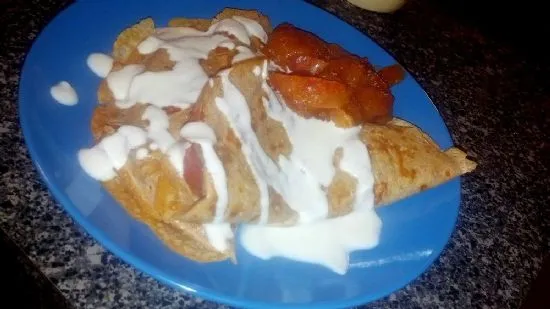 Zuckerfreie, mehlfreie Apfelkuchen-Crepes