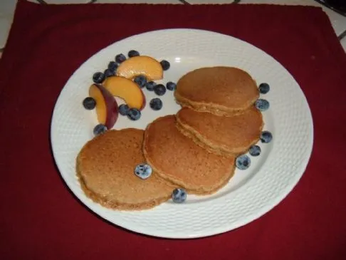 Pfannkuchen mit braunem Zucker, Leinsamen und Haferflocken
